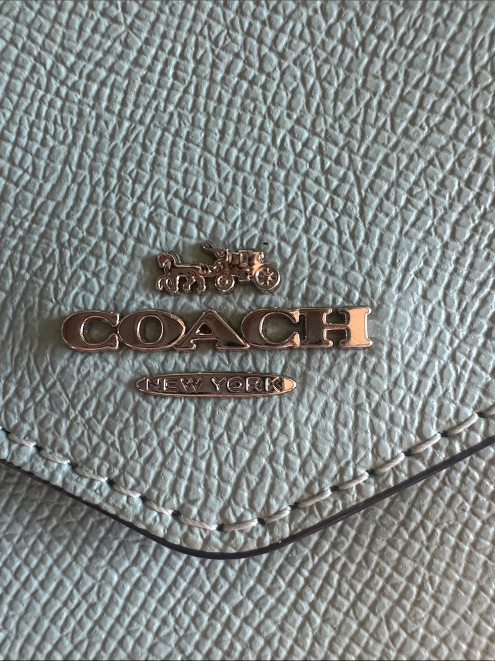 COACH Pebble Leather Envelope Wallet - Mint